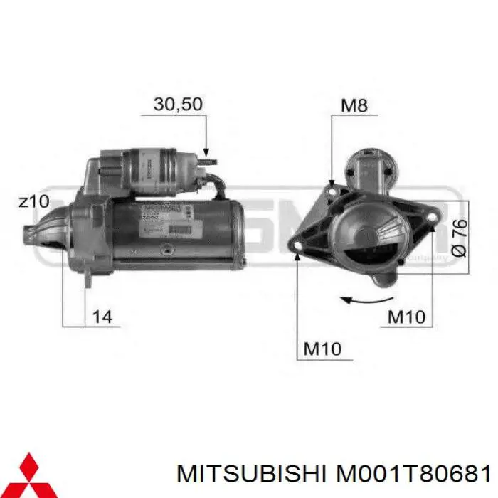 Motor de arranco Mitsubishi M001T80681 preço, a partir de 21,94 USD