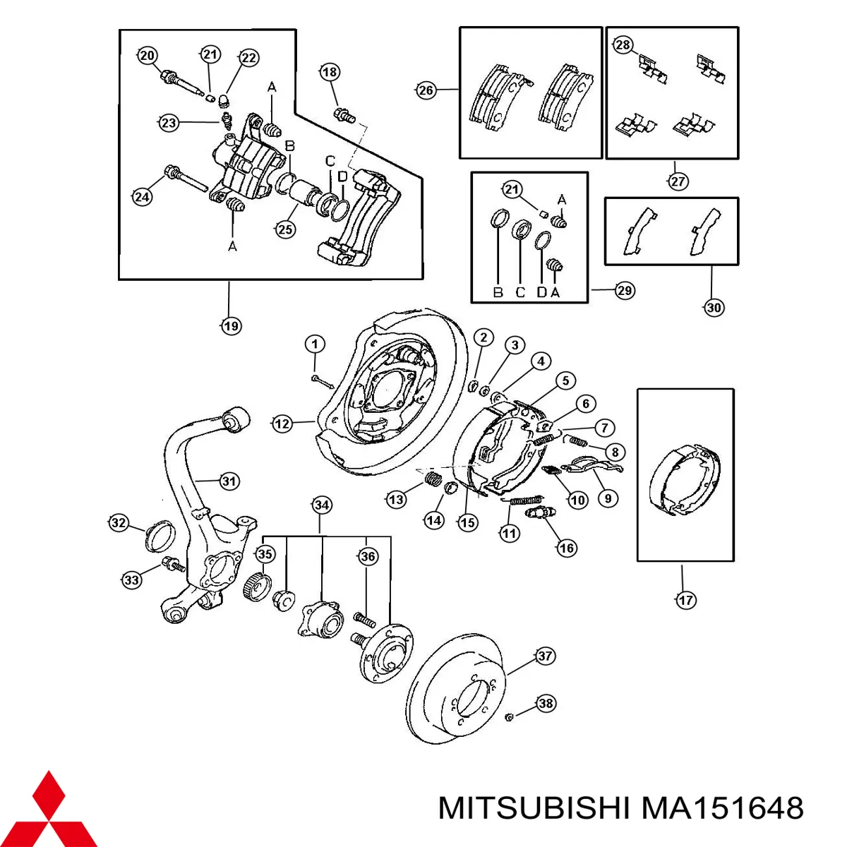  Mitsubishi MA151648 preço, a partir de 3,94 USD