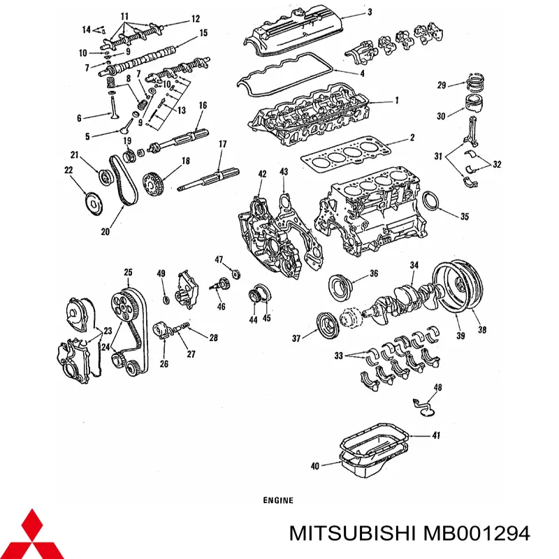 MB001294 Mitsubishi Vedante de rolha de evacuação de redutor