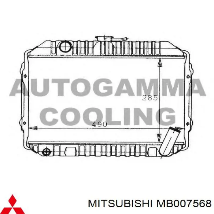 Radiador de esfriamento de motor para Mitsubishi Galant IV A16