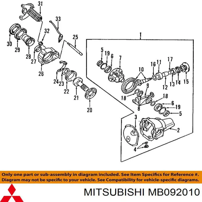 Rolamento de diferencial do eixo dianteiro Mitsubishi MB290960 preço, a partir de 27,06 USD