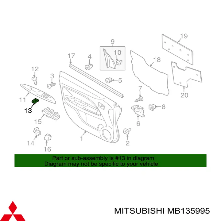  Mitsubishi MB135995 preço, a partir de 3,43 USD
