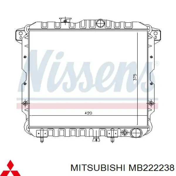 Compre MB222238 Mitsubishi Radiador de esfriamento de motor