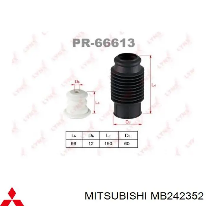 Pára-choque (grade de proteção) de amortecedor traseiro Mitsubishi MB242352 preço, a partir de 9,25 USD