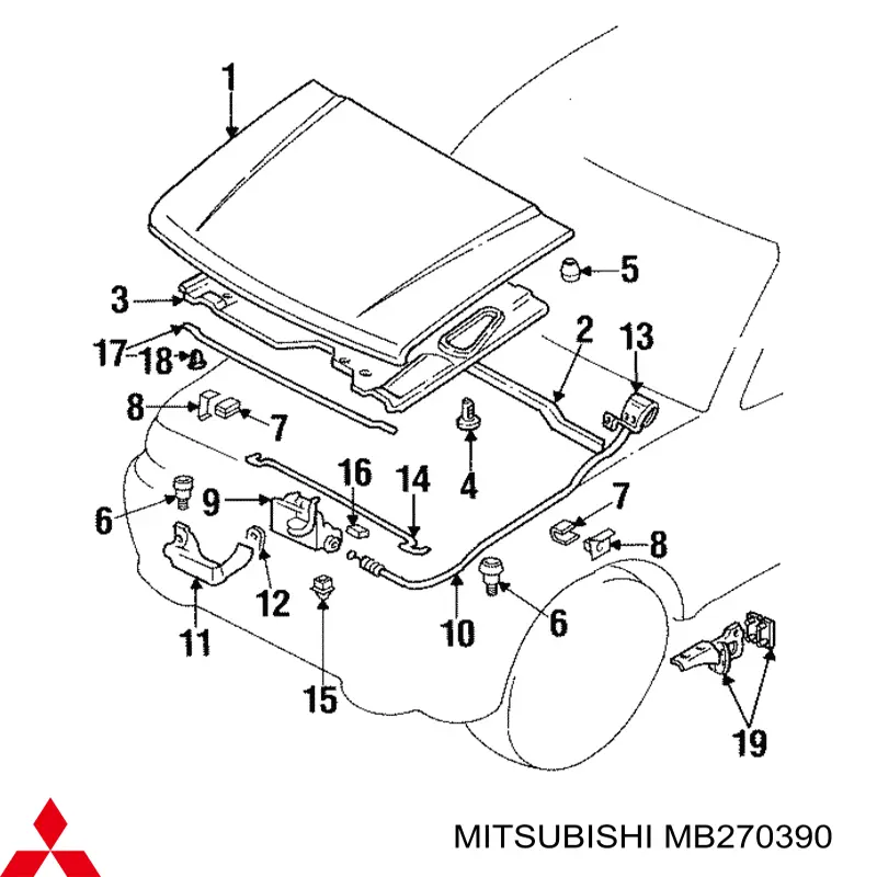 Pára-choque (grade de proteção) da capota Mitsubishi MB020784 preço, a partir de  