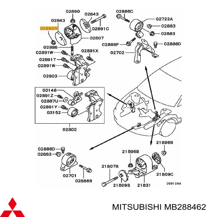  Mitsubishi MB288462 preço, a partir de  