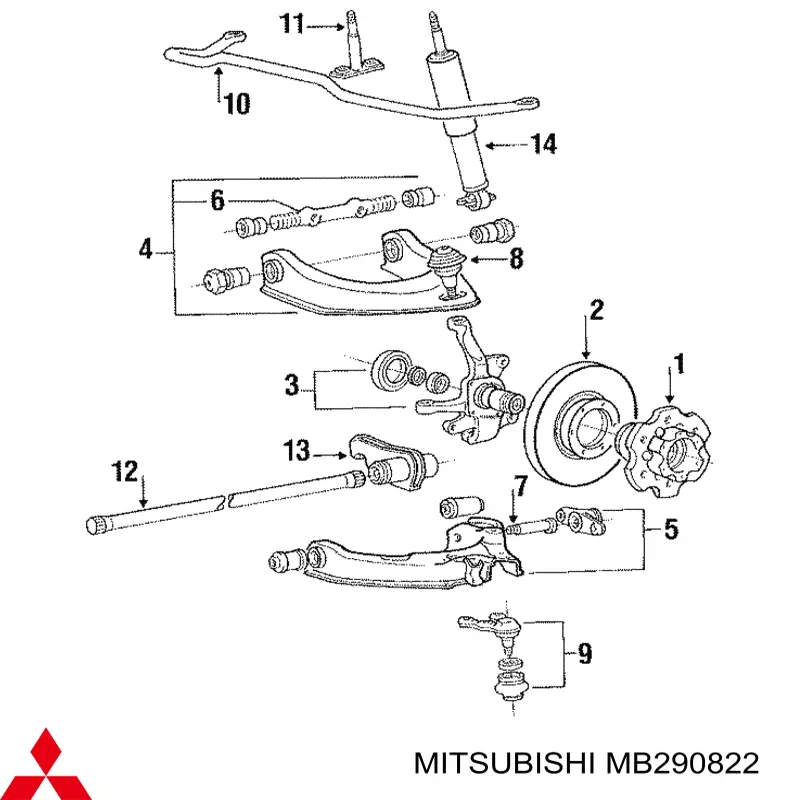 Cubo dianteiro Mitsubishi MB290822 preço, a partir de 364,85 USD