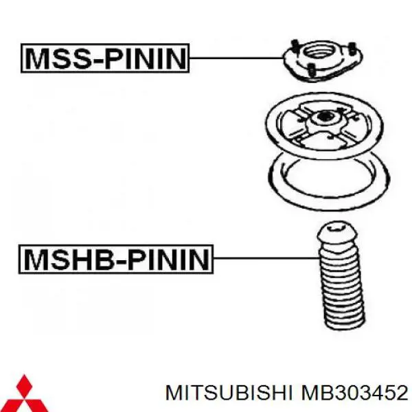 MB303452 Mitsubishi Suporte de amortecedor dianteiro