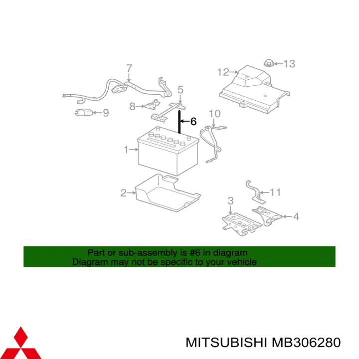 MB306280 Mitsubishi Fixação (suporte) de bateria recarregável