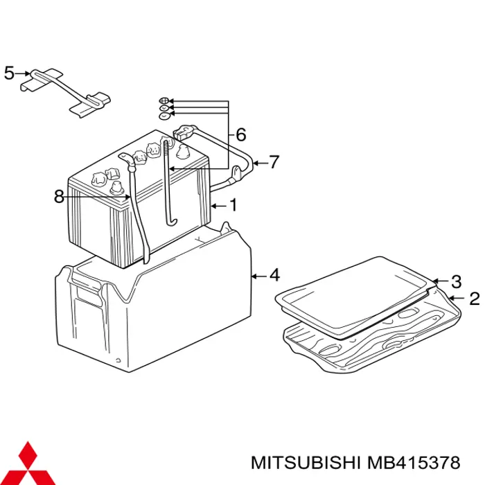 MB415378 Mitsubishi Fixação (suporte) de bateria recarregável