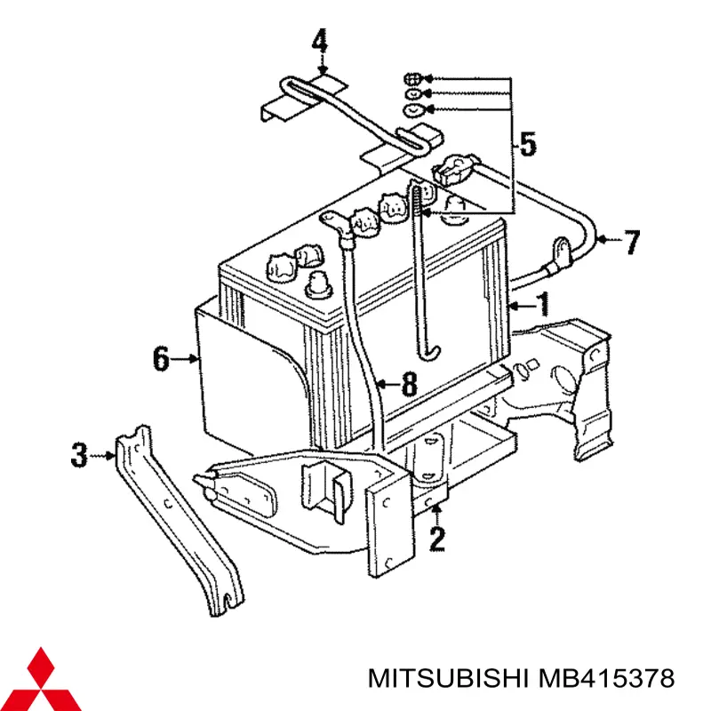 Fixação (suporte) de bateria recarregável Mitsubishi MB415378 preço, a partir de 20,05 USD