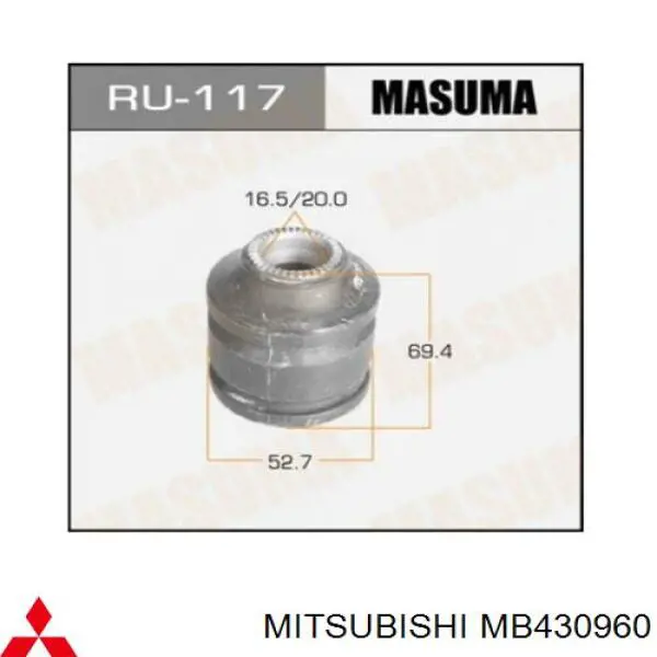 Compre MB430960 Mitsubishi Bloco silencioso dianteiro do braço oscilante inferior