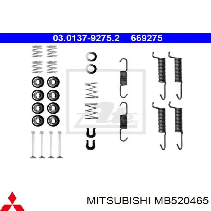 MB520465 Mitsubishi Kit de reparação das sapatas do freio