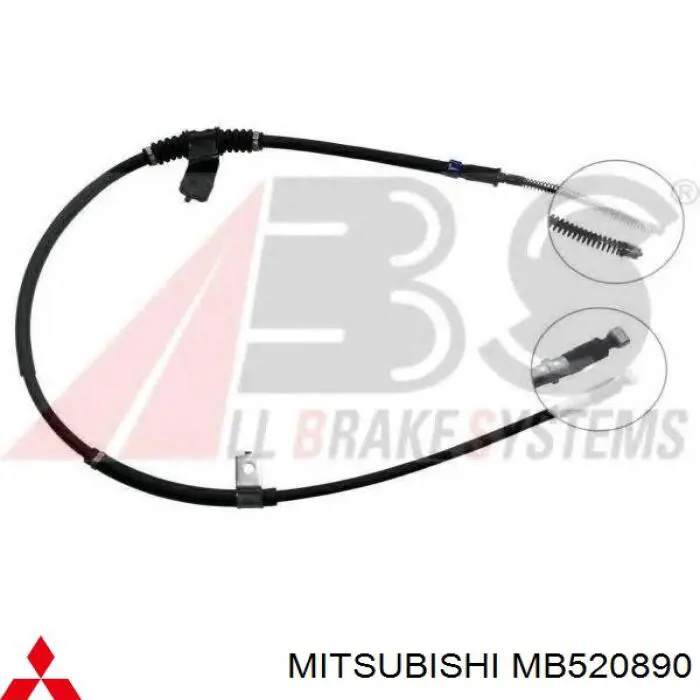 Compre MB520890 Mitsubishi Cabo do freio de estacionamento traseiro esquerdo