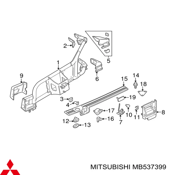Gozno de tampa de porta-malas Mitsubishi MB337469 preço, a partir de 36,20 USD