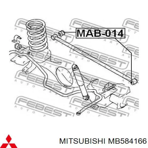 Compre MB584166 Mitsubishi Bloco silencioso da barra Panhard (de suspensão traseira)