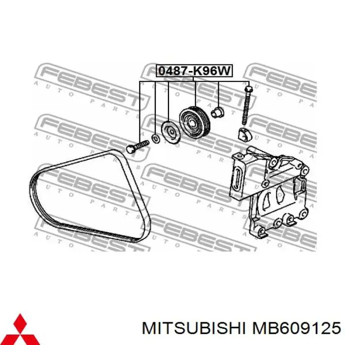Rolo de reguladora de tensão da correia de transmissão Mitsubishi MB609125 preço, a partir de 52,06 USD