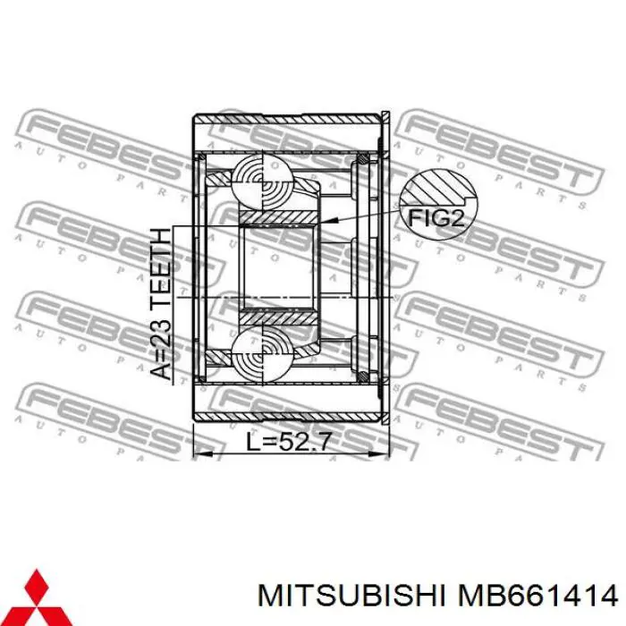 Compre MB661414 Mitsubishi Junta homocinética dianteira da junta universal dianteira