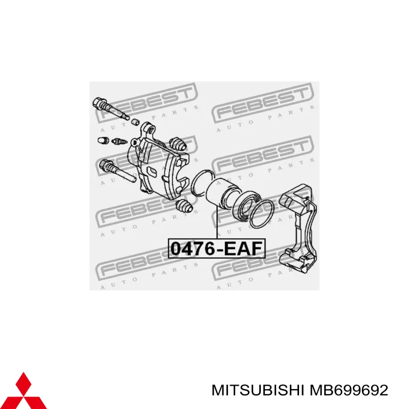Compre MB699692 Mitsubishi Pistão de suporte do freio dianteiro