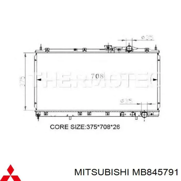 MB845791 Mitsubishi Radiador de esfriamento de motor