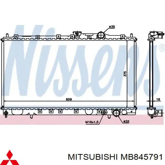 Radiador de esfriamento de motor Mitsubishi MB845791 preço, a partir de 111,50 USD