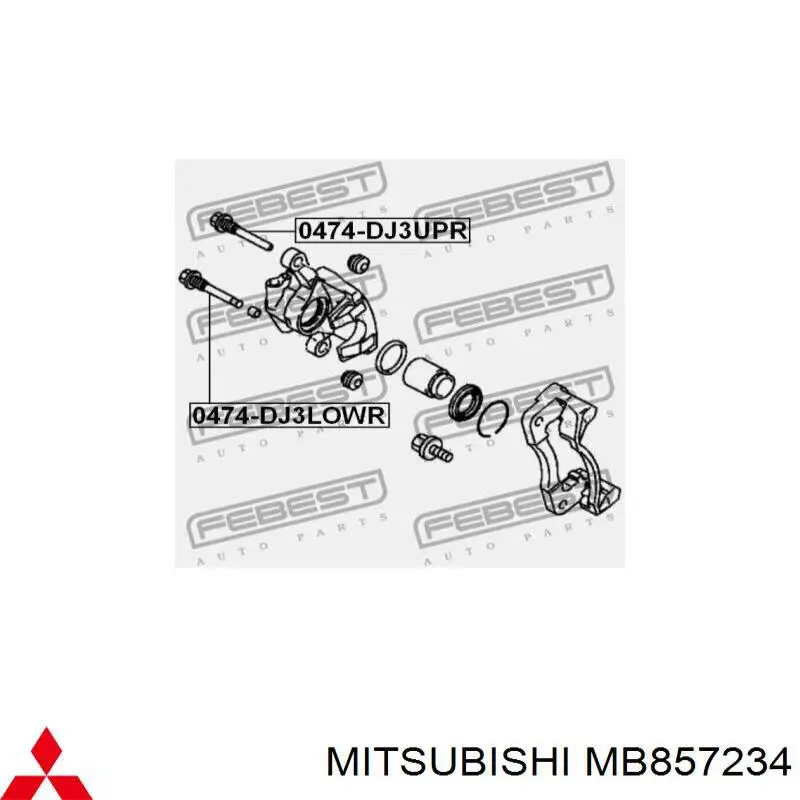 Compre MB857234 Mitsubishi Guia superior de suporte traseiro