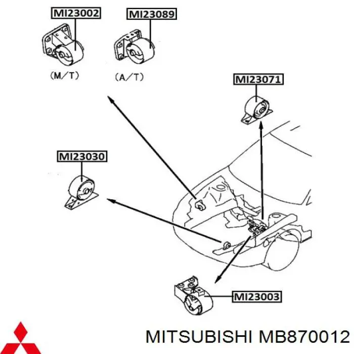 Compre MB870012 Mitsubishi Coxim (suporte) traseiro de motor
