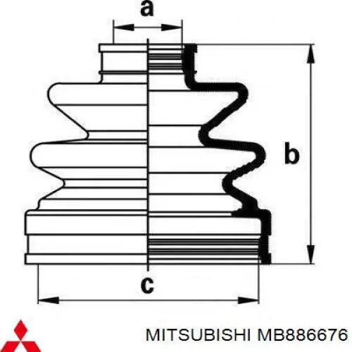 Compre MB886676 Mitsubishi Bota de proteção interna de junta homocinética do semieixo dianteiro