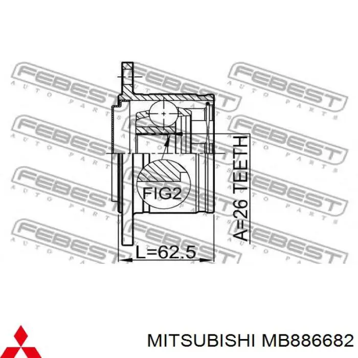Junta homocinética interna dianteira direita Mitsubishi MB886682 preço, a partir de 67,14 USD
