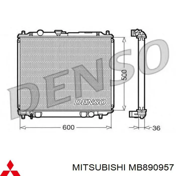 MB890957 Mitsubishi Radiador de esfriamento de motor