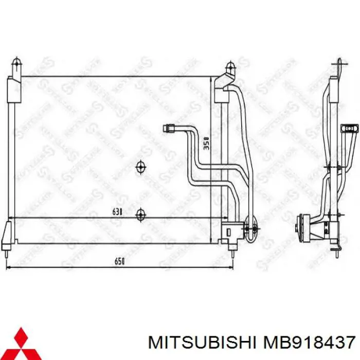 MB918437 Mitsubishi Radiador de aparelho de ar condicionado