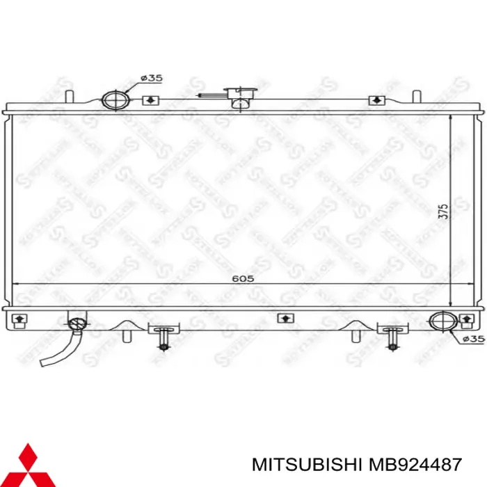 Radiador de esfriamento de motor Mitsubishi MB924487 preço, a partir de 156,68 USD