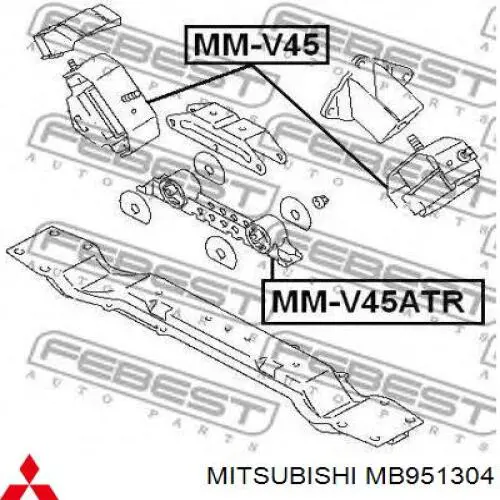 Coxim de transmissão (suporte da caixa de mudança) Mitsubishi MB951304 preço, a partir de 40,07 USD