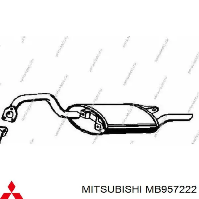 MB957222 Mitsubishi Silenciador, parte traseira