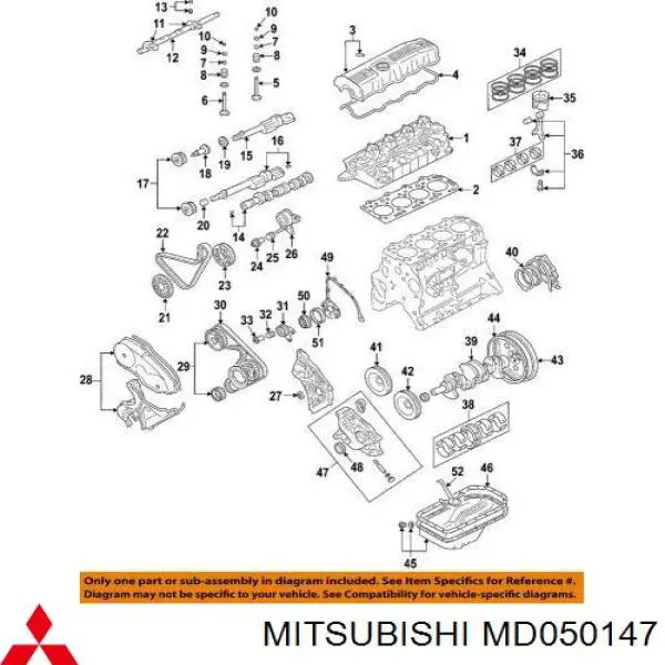 Engrenagem de cadeia da roda dentada da árvore distribuidora de motor Mitsubishi MD050147 preço, a partir de 79,25 USD