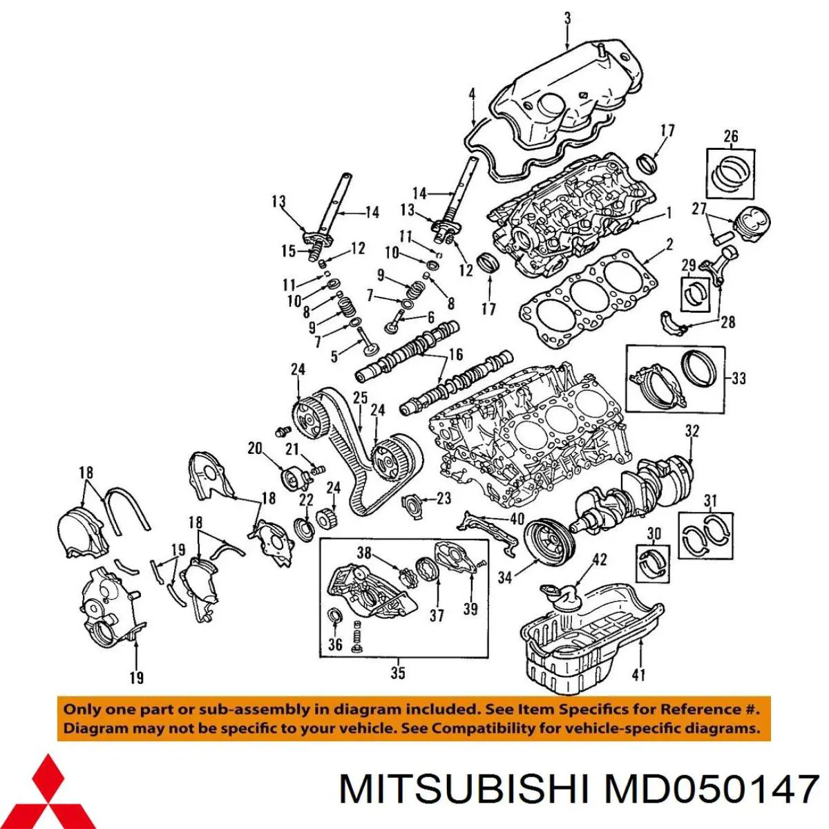 MD050147 Mitsubishi Engrenagem de cadeia da roda dentada da árvore distribuidora de motor