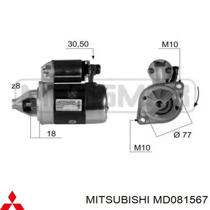 Compre MD081567 Mitsubishi Motor de arranco