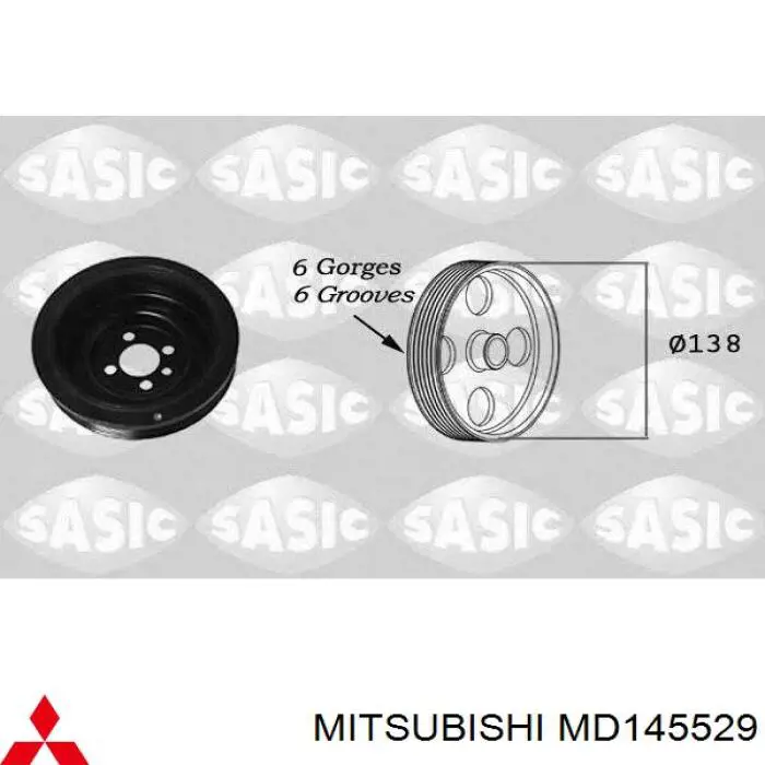 Polia de cambota Mitsubishi MD145529 preço, a partir de 39,71 USD