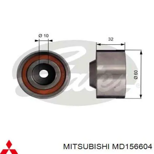 Compre MD156604 Mitsubishi Rolo parasita da correia do mecanismo de distribuição de gás
