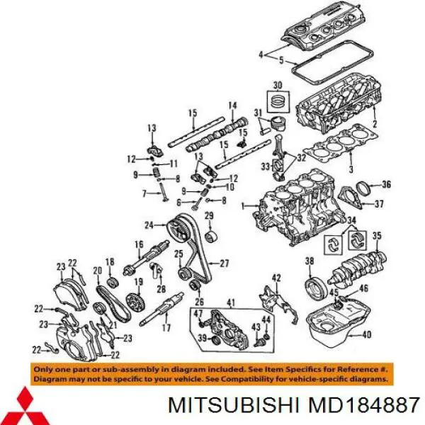  Mitsubishi MD184887 preço, a partir de  