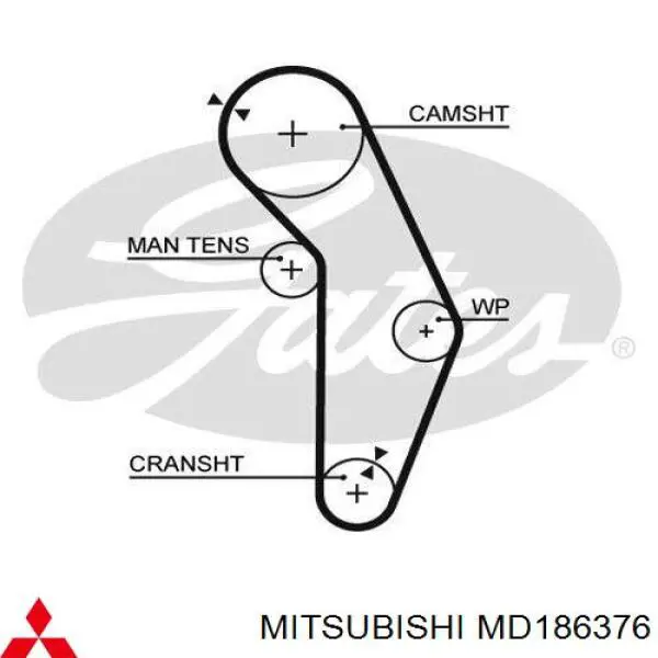 Correia do mecanismo de distribuição de gás Mitsubishi MD186376 preço, a partir de 33,59 USD
