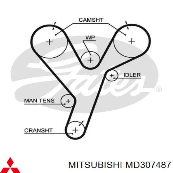 Compre MD307487 Mitsubishi Correia do mecanismo de distribuição de gás