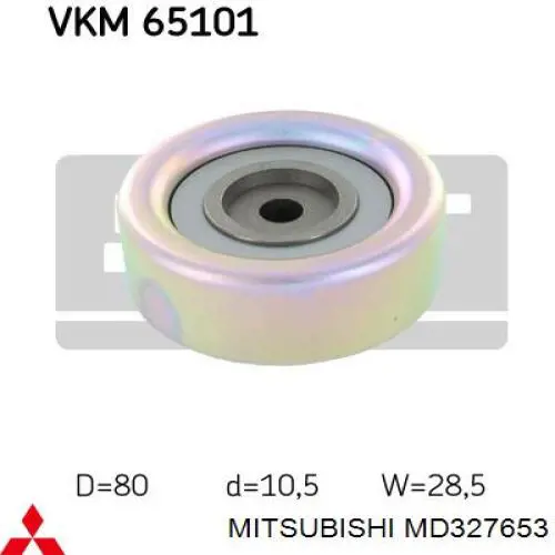 Rolo parasita da correia de transmissão Mitsubishi MD327653 preço, a partir de 40,01 USD