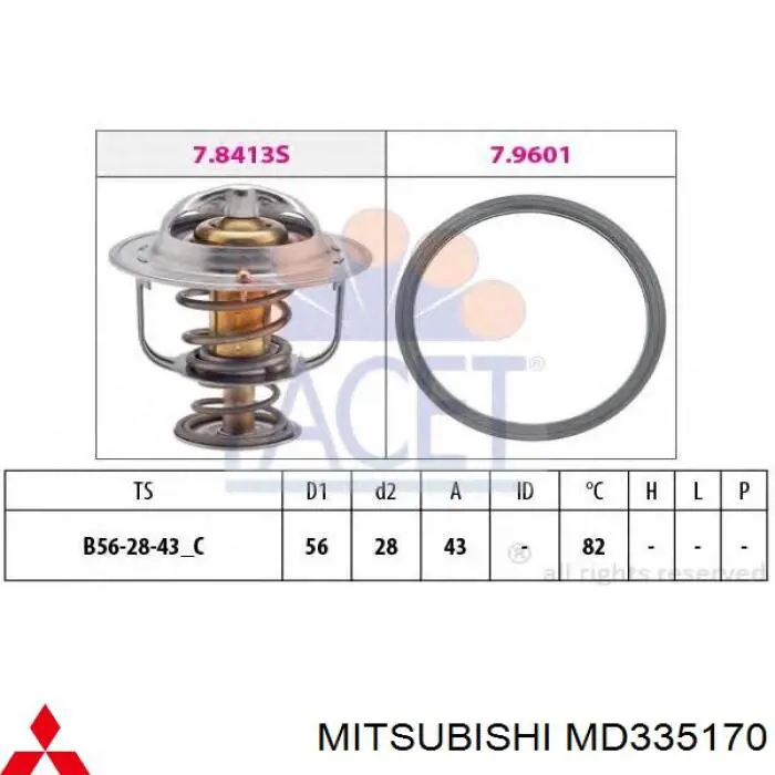 Termostato Mitsubishi MD335170 preço, a partir de 19,59 USD