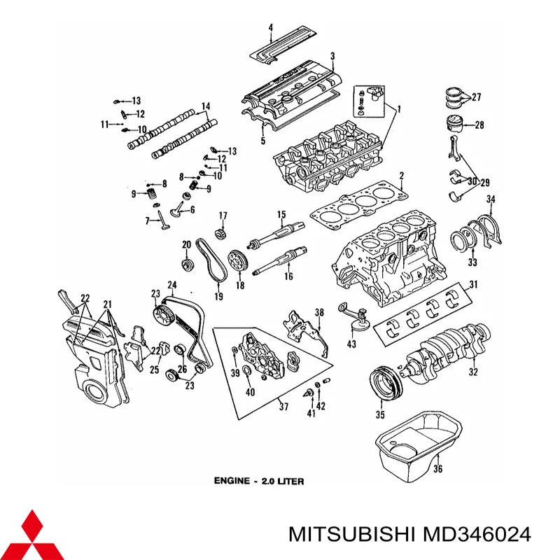 Cambota de motor Mitsubishi MD346024 preço, a partir de 365,31 USD