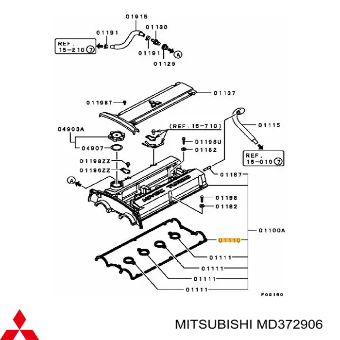 Vedante de tampa de válvulas de motor Mitsubishi MD372906 preço, a partir de 56,32 USD