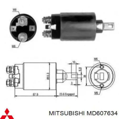 Relê retrator do motor de arranco Mitsubishi MD607634 preço, a partir de 43,70 USD