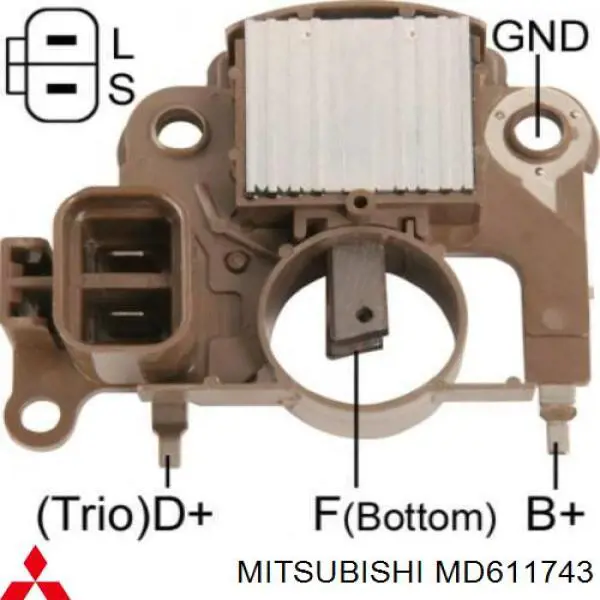MD611743 Mitsubishi Relê-regulador do gerador (relê de carregamento)