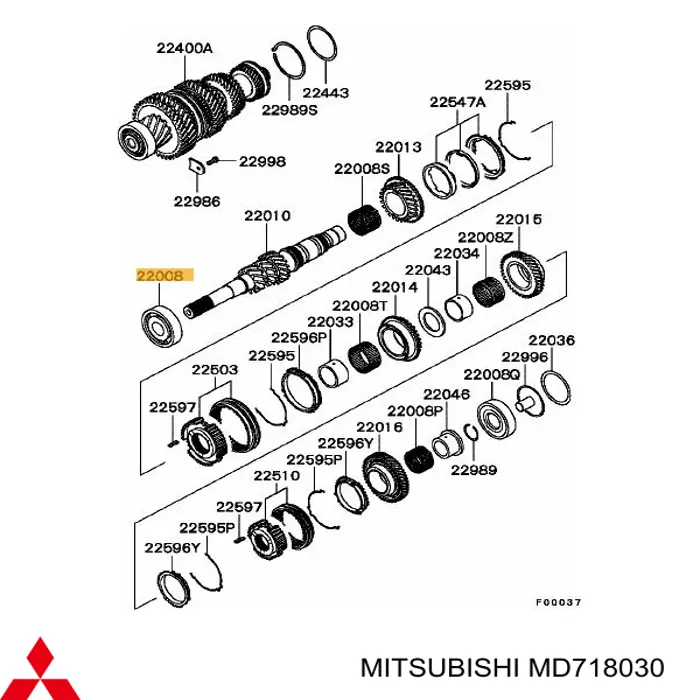 Rolamento da árvore primária da Caixa de Mudança Mitsubishi MD718030 preço, a partir de 72,15 USD
