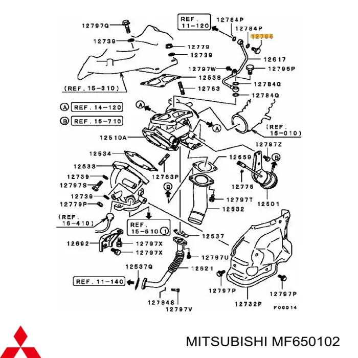 MF650102 Mitsubishi Parafuso (porca) de fixação